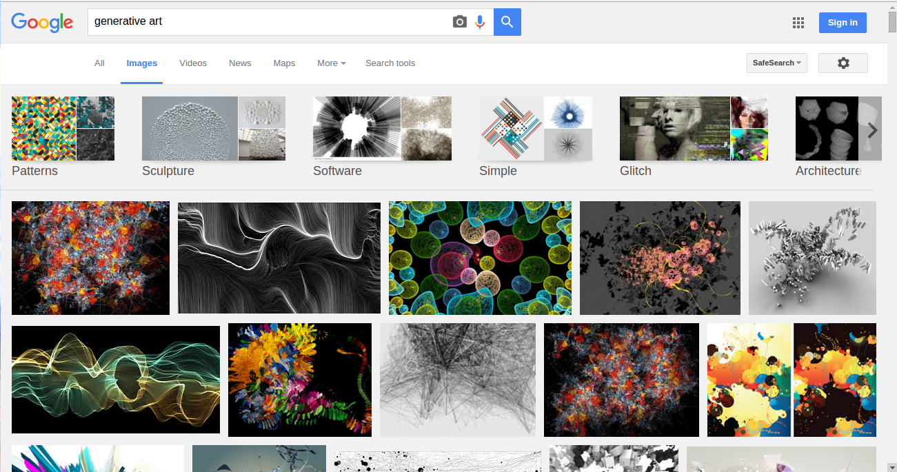 google image results for generative art